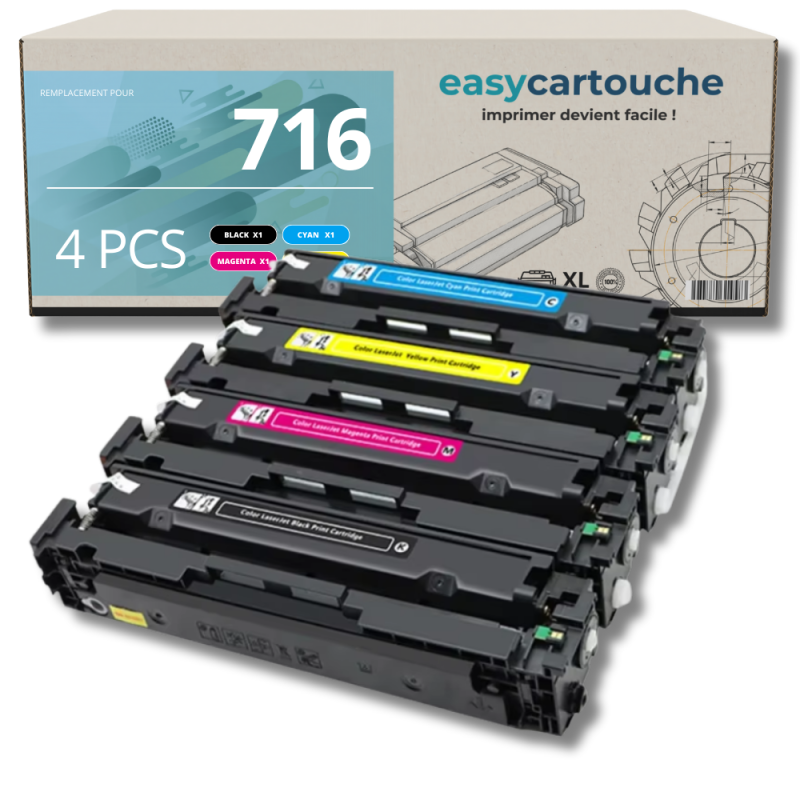 Pack de 4 toners compatible CANON 716 (BK+c+m+y)
